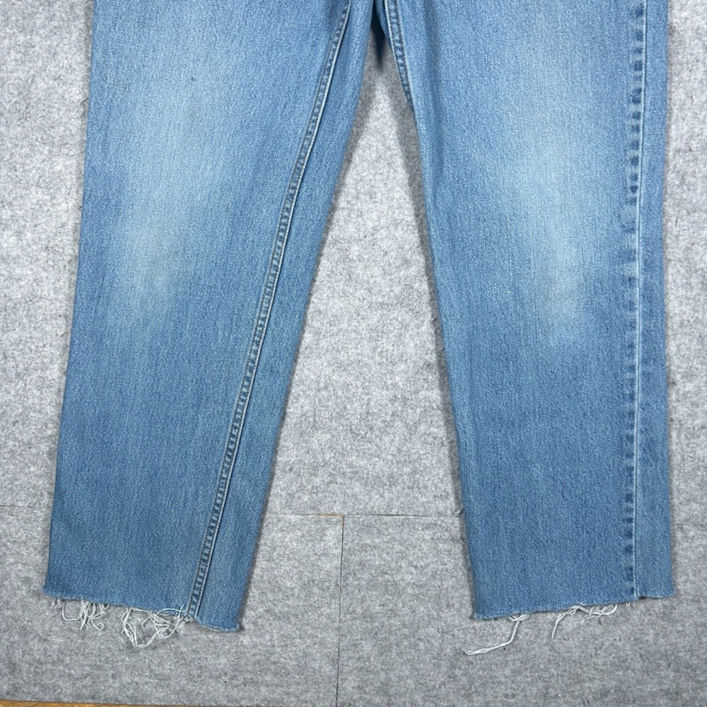 Levi's 516 Denim Jeans Mens 34x30 Blue Slim Fit Straight Leg Raw Hem - Picture 10 of 16